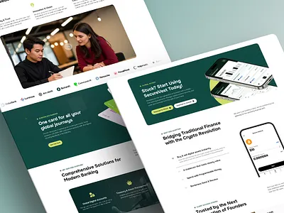 SecureVest – Trust & Credibility UI for Financial Platforms animation bank landing page bank template branding design graphic design ui uiux vector web design