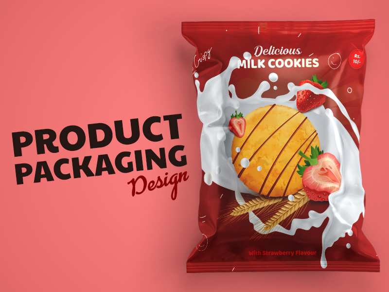 Milk Cookies Packaging Design | Strawberry Flavor Snack Pack brandidentity branding brandingdesign creativepackaging designinspiration designixa fmcgdesign foodpackaging freelancedesigner freelancer graphic design graphicdesigner internationalclients logodesigner modernbranding packagingdesign productpackaging snackpackaging visualdesign