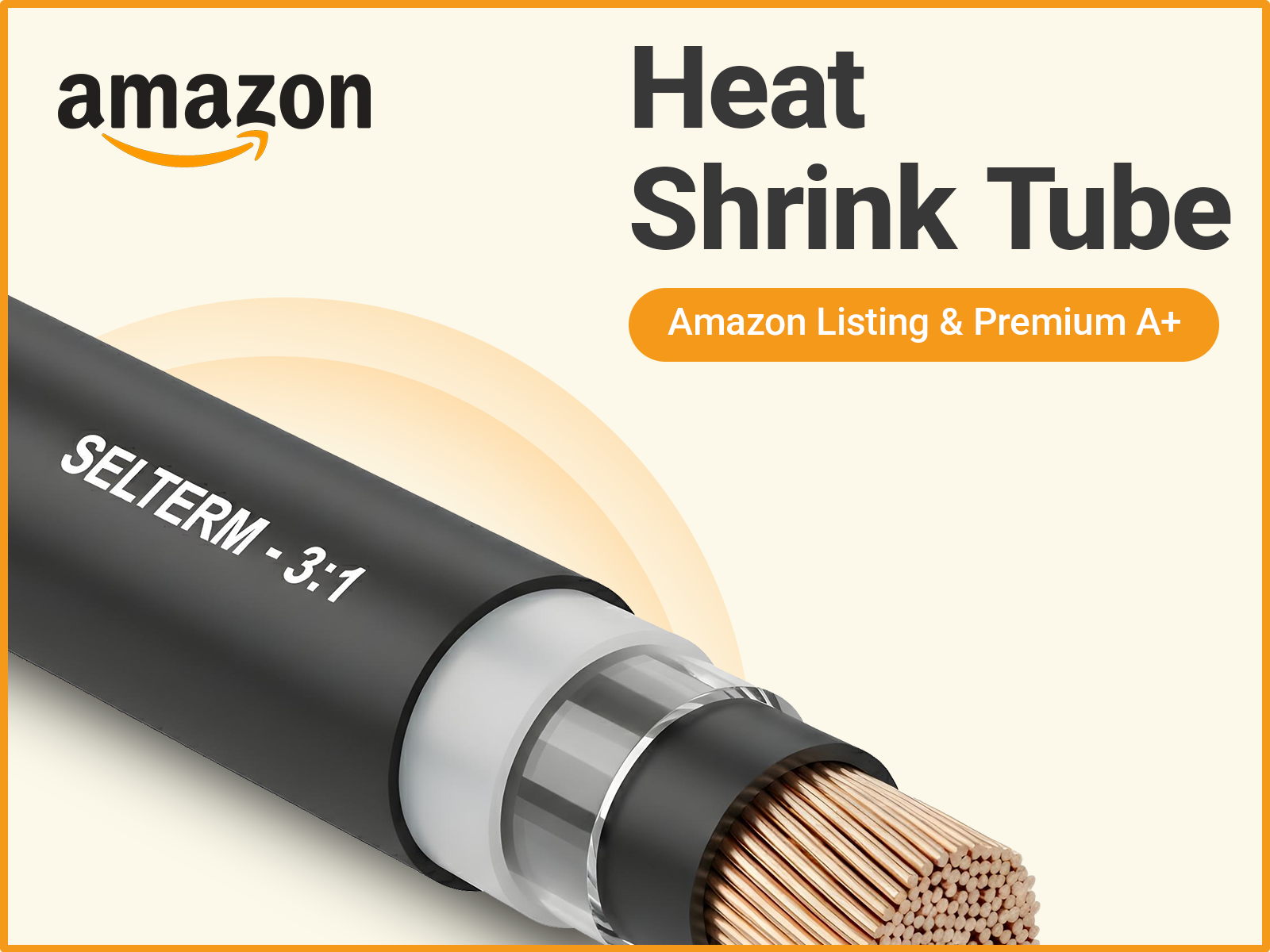 Amazon Listing & A+ Content Design | Heat Shrink Tube a content amazon graphics amazon listing amazon listing design amazon seller cable design commercial design conversion design ecommerce design electrical product industrial design infographic design listing optimization product image design product listing product marketing product mockup product rendering product visualization visual branding