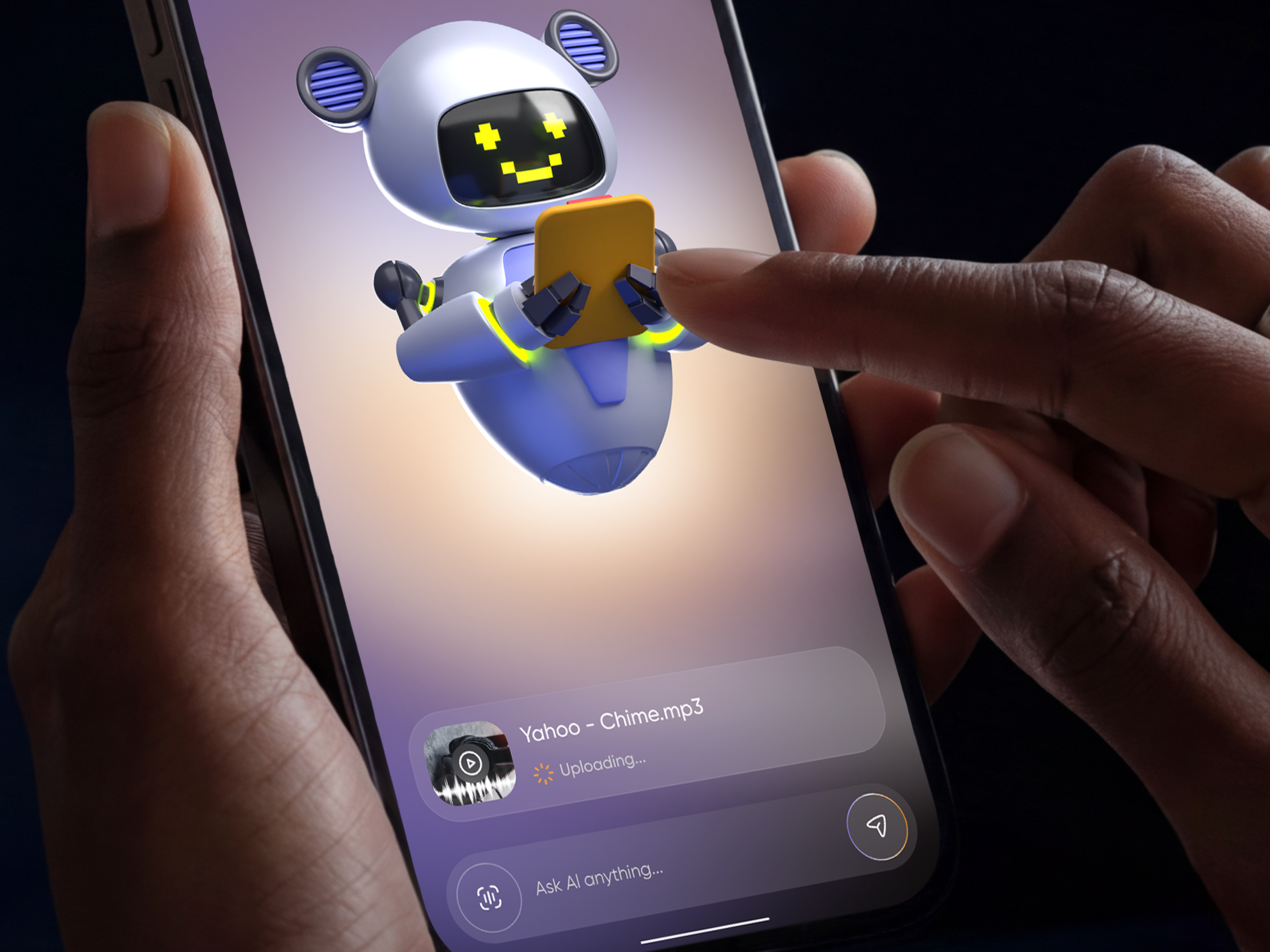 AI Chatbot Mobile App UI | 3D Assistant Interaction Design 3d 3d illustration ai app ai app redesign ai assistant ai chatbot app redesign chatbot ui design figma design glassmorphism mobile app development mobile design product design redesign tech design ui