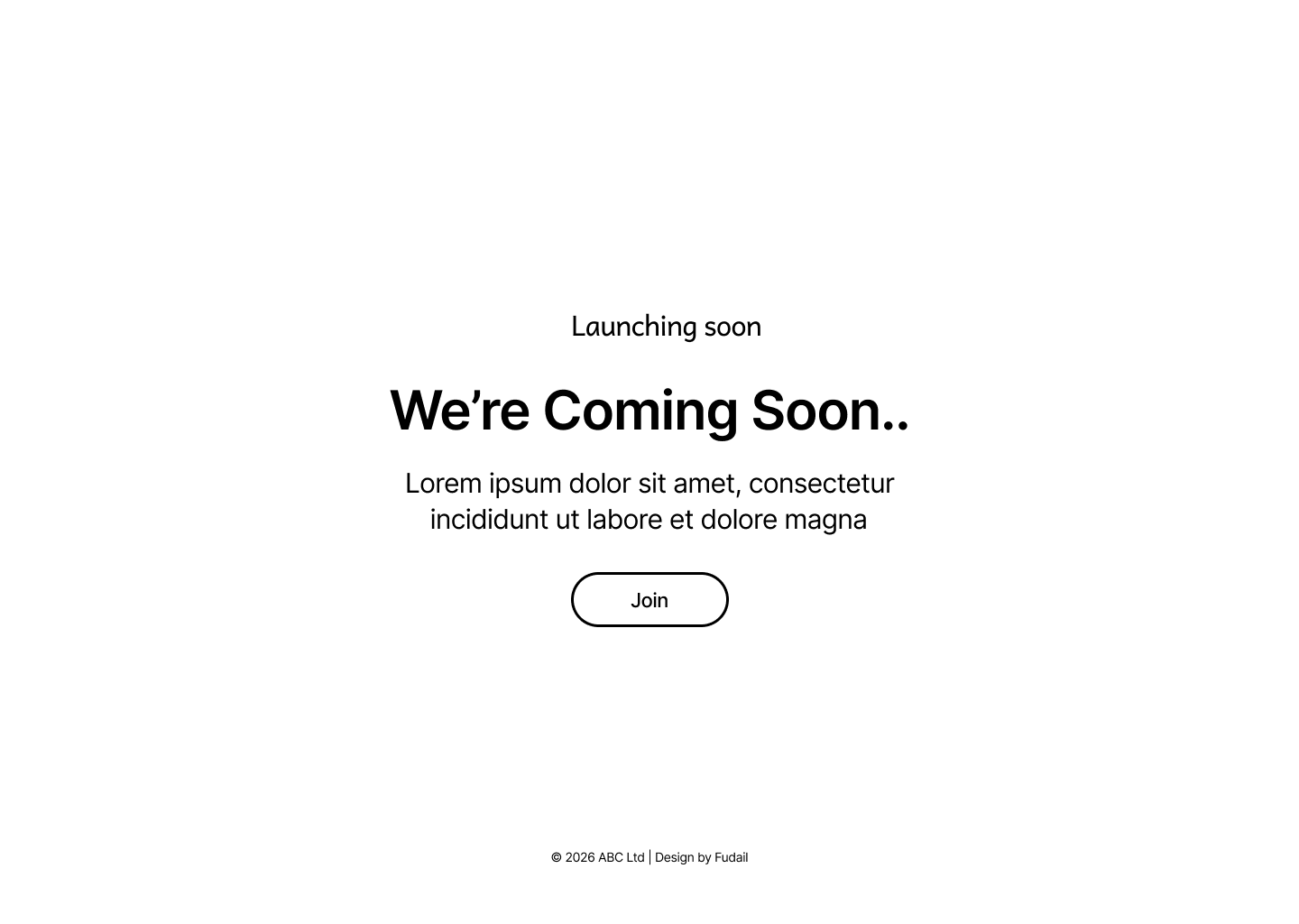 Coming Soon Landing Page — Minimal Teaser & Launch UI