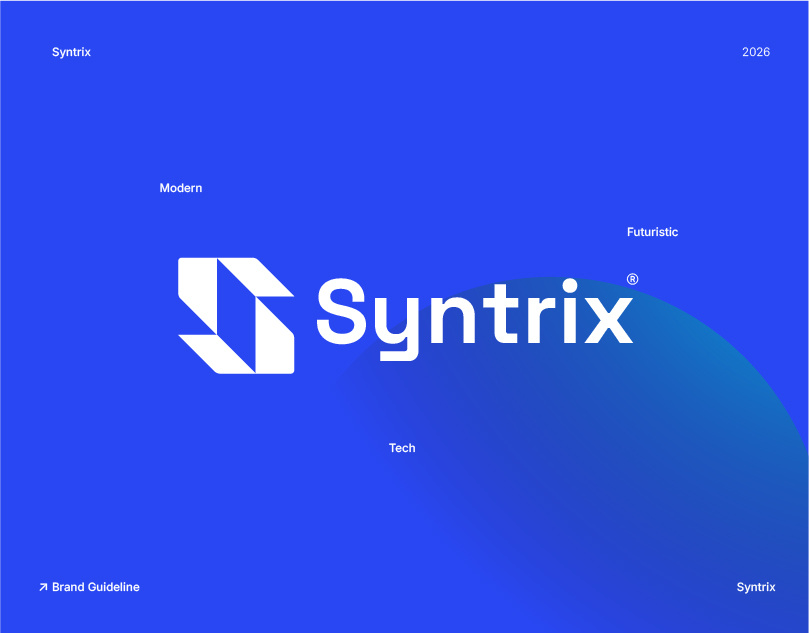Syntrix — Tech Brand Identity & Visual Guidelines advertising branding graphic design logo