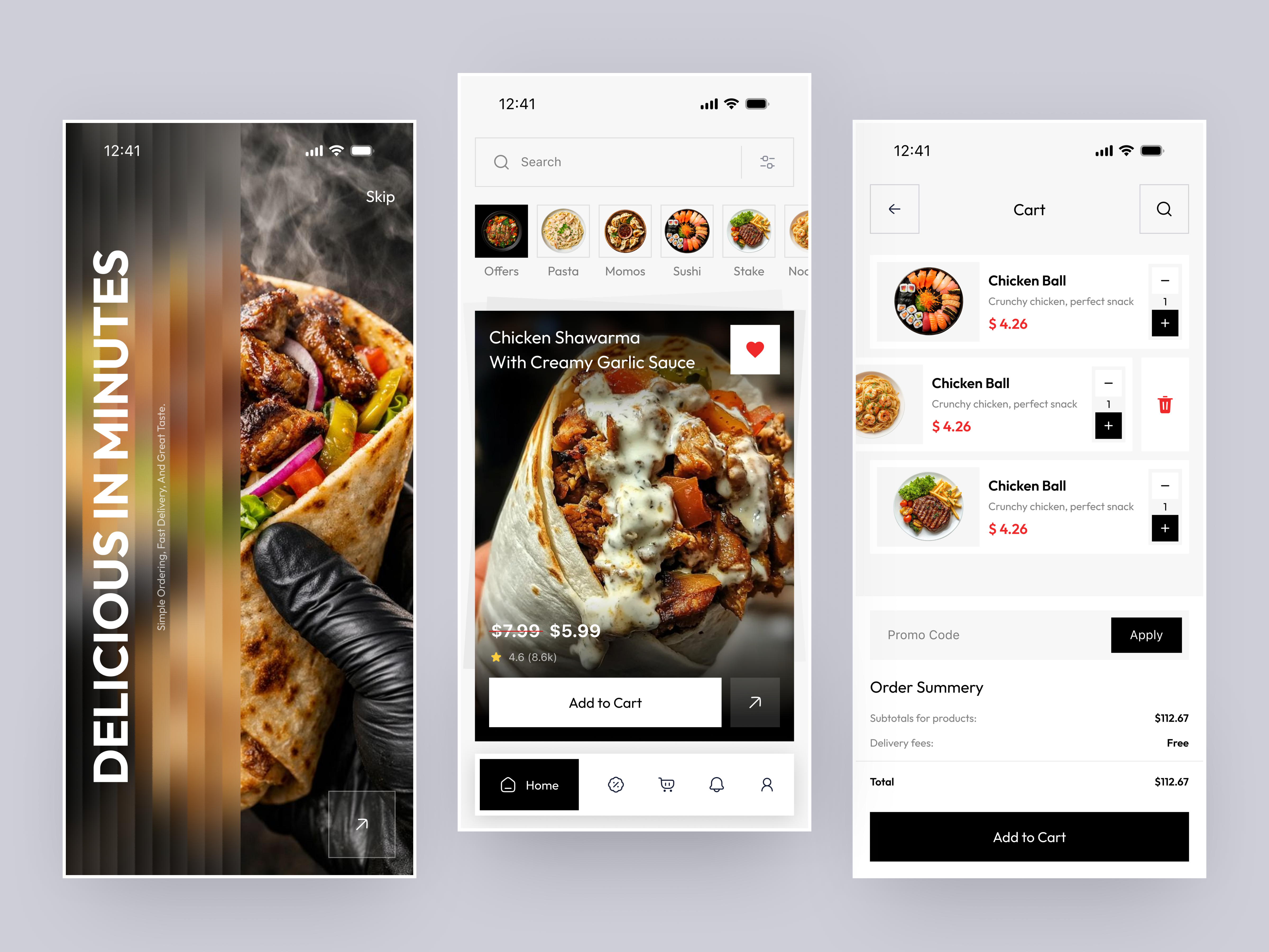 Food Delivery Mobile App app design delivery app ecommerce app food app food delivery app food ordering mobile mobile app mobile app design mobile ui online ordering product design restaurant app saas design uiux user interface web