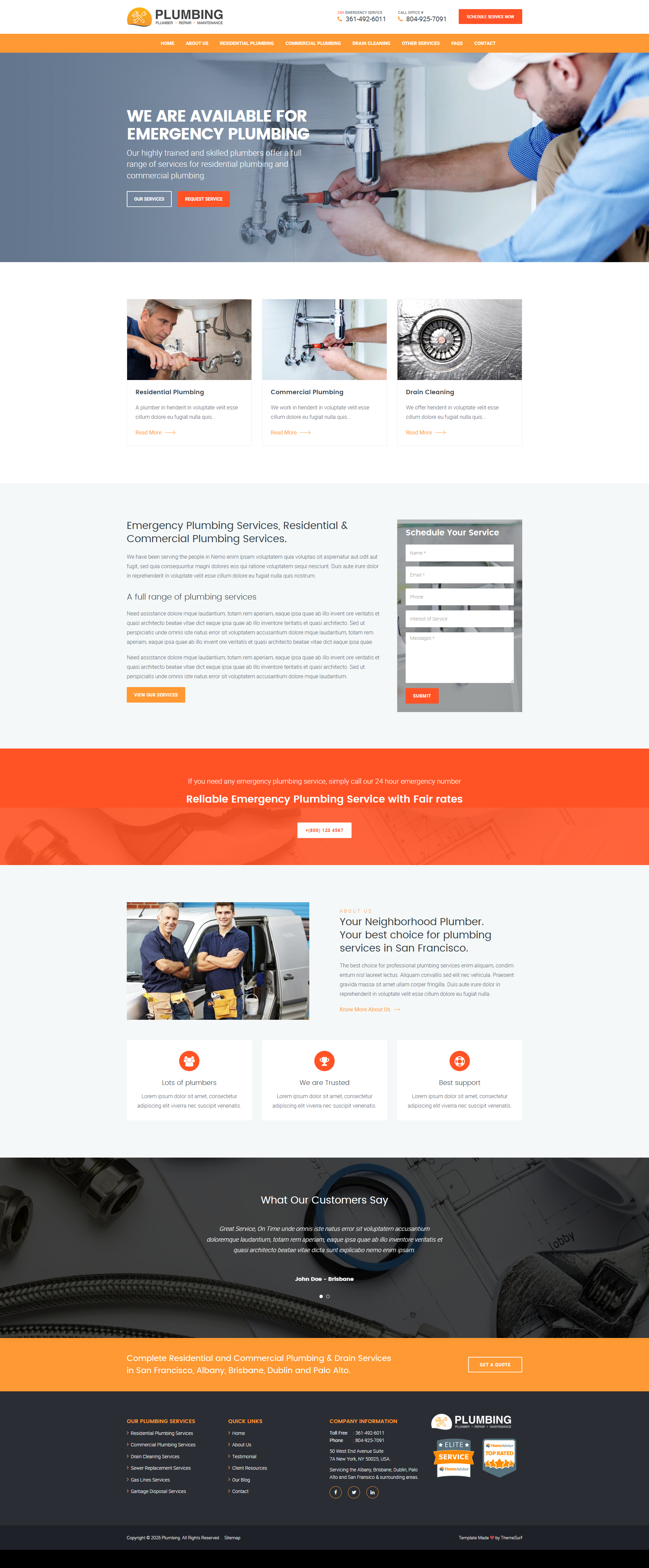 Plumbing Website Design landing page plumbing service plumbing website responsive website web design website design website development website for plumbers wordpress website