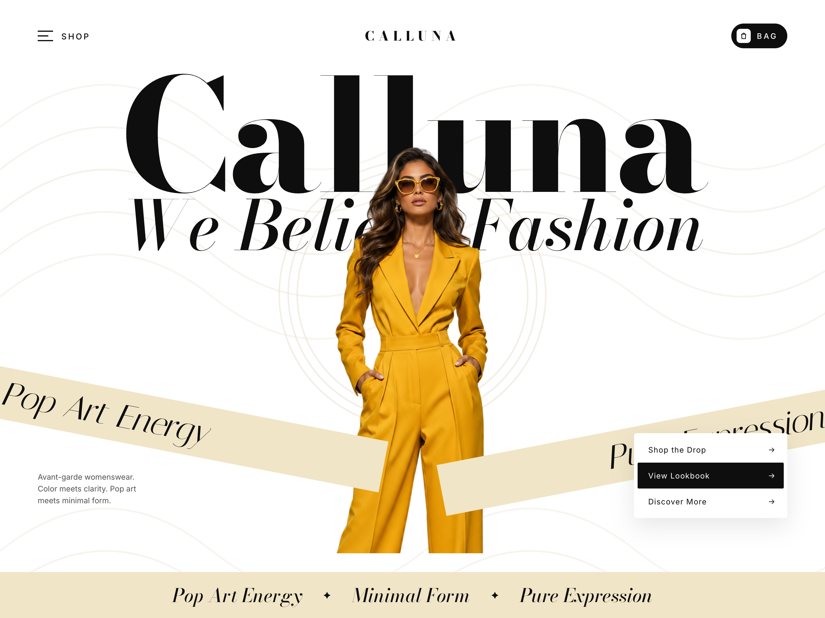 Calluna - Shopify Fashion Storefront Concept brand system d2c brand ecommerce design ecommerce ui editorial web design fashion ecommerce fashion ui fashion website luxury fashion online store design retail website shopify store shopify website storefront design web design