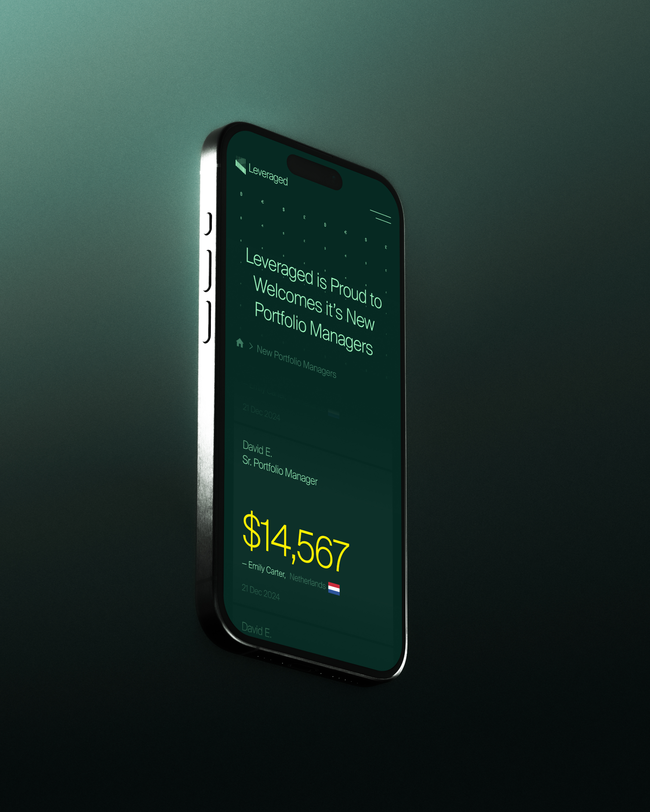 Mobile UI for a Trading Platform app design app interface butcher studio dark mode dark ui dashboard finance fintech fintech app interface ios mobile app mobile ui product design prop trading saas trading app ui ui design