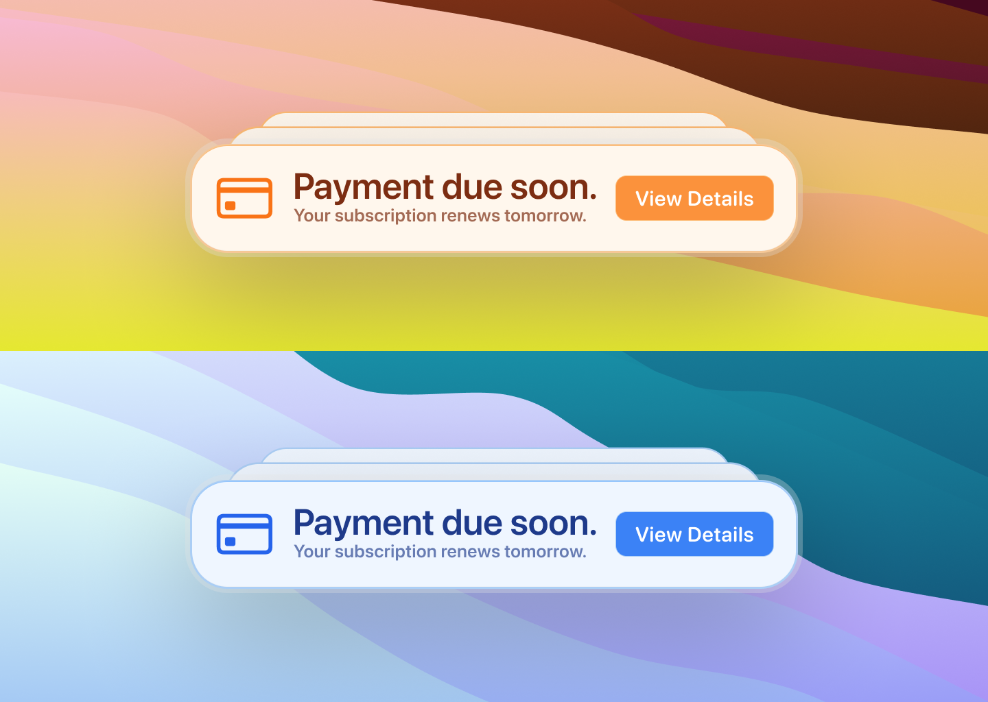 Notification UI — Payment Reminder Banner Design