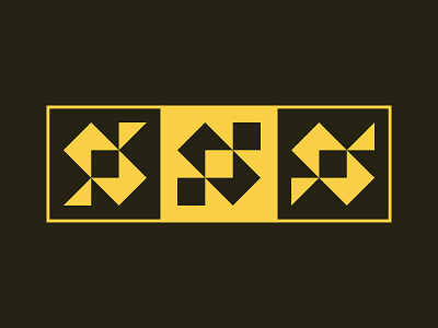 S'ploration black geometric grid lettering letters s yellow