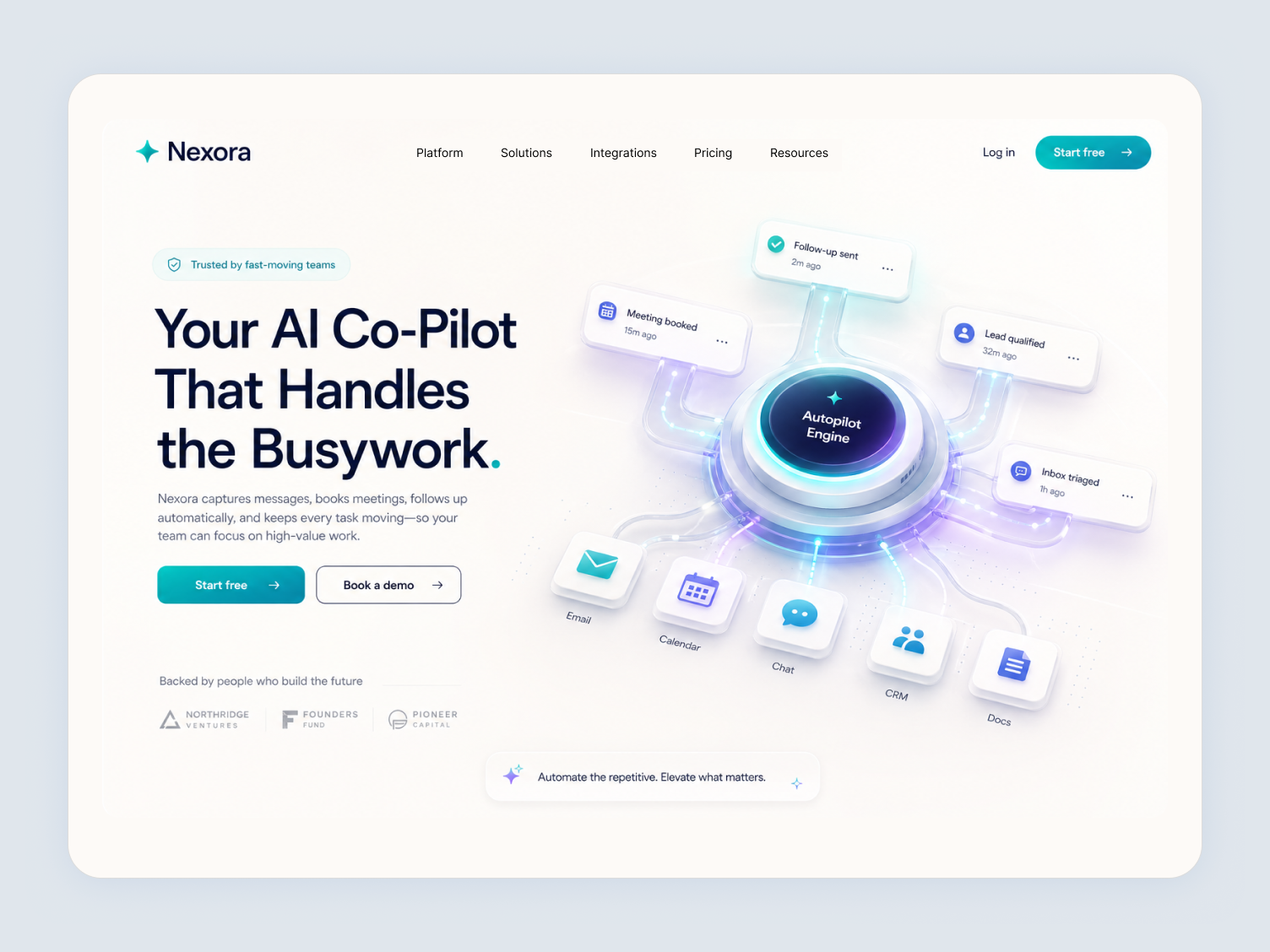 AI SaaS Landing Page Design – Autopilot Platform