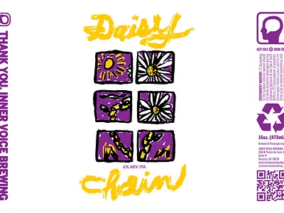 Daisy Chain Beer Label beer beer label graphic design illustration packaging packaging design