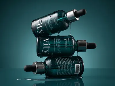 Vity-Serum Bottles bold bottle branding clean cosmetic dark elegant hype jar logo luxury minimal packaging pure serum