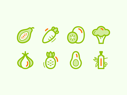 Duotone Icons | Pixel-Perfect Superfood Line Icon Set
