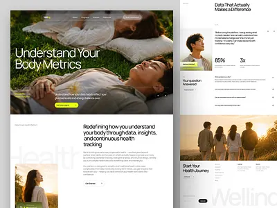Welling - Data-Driven Health Platform data design doctor health lanfing page management minimalist ui website wellness