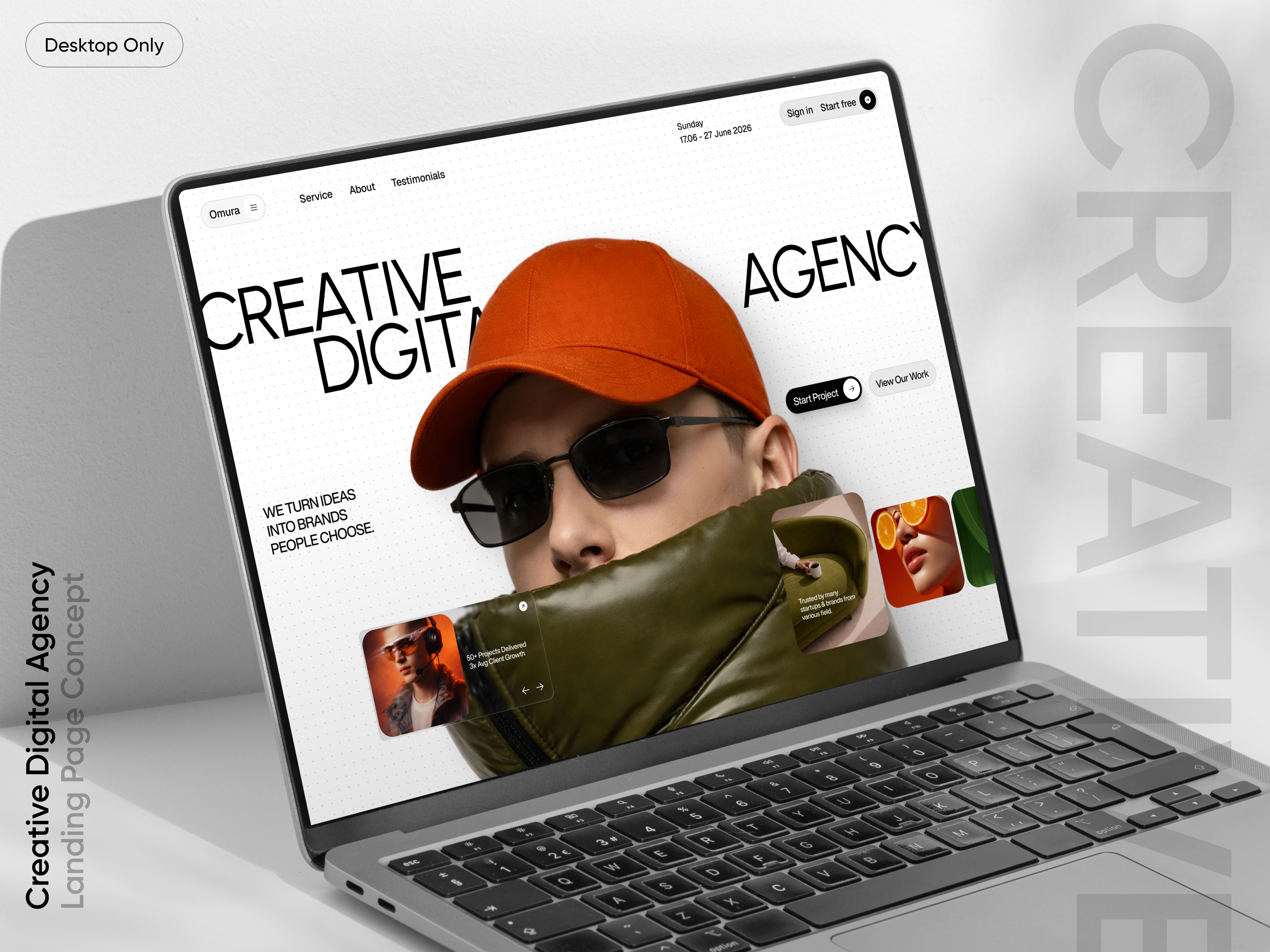 Example of Omura — Creative Digital Agency Landing Page Concept