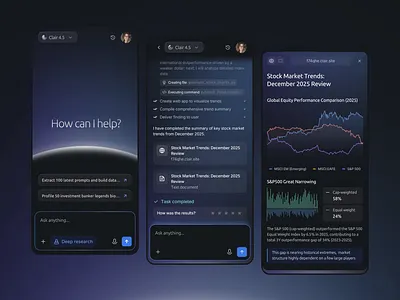 Clair - Mobile AI - Deep Research animation artificial intelligence clean deep research design digital graphic design minimalist mobile mobile ai mobile design modern motion graphics research technology ui uidesign uiux ux uxdesign