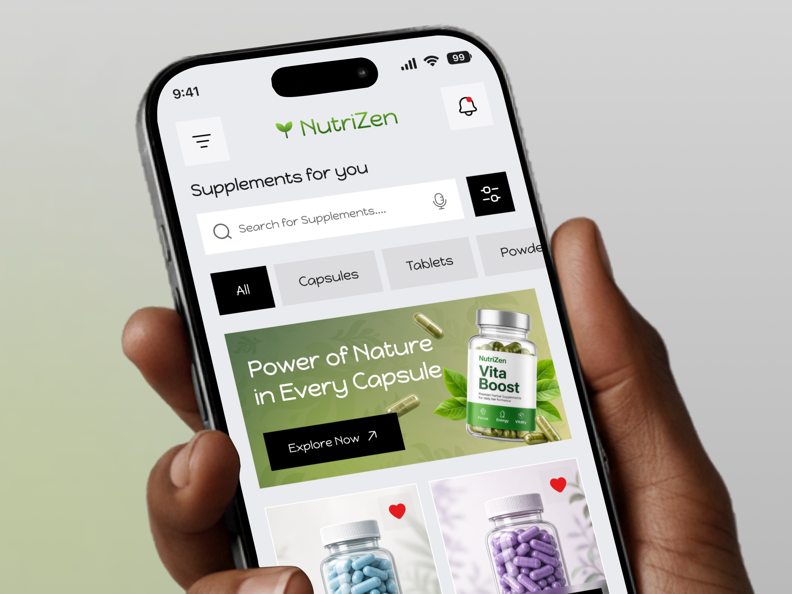 Supplements App Design – Modern E-commerce Experience appdesign cleanui dashboarddesign designveli ecommerceapp healthapp healthui minimalui mobileappdesign mobileui modernui onlineshopping productdesign shoppingapp supplementapp uidesign uiux uxdesign wellnessapp wellnessdesign