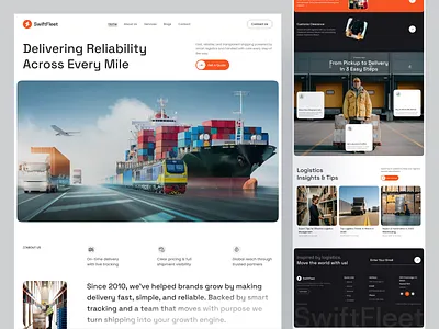 Logistics & Shipping Company Website landingpage logistics productdesign shipping supplychain ui ui design uidesign uiux uiux design uxdesign web ui website website design
