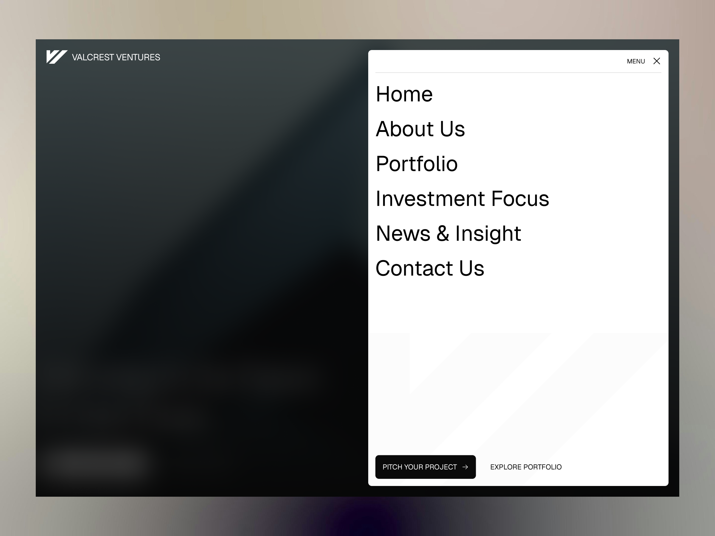 Valcrest Venture - Venture Capital (Scroll animation) capital investation investment landing page real estate ui design venture capital web design
