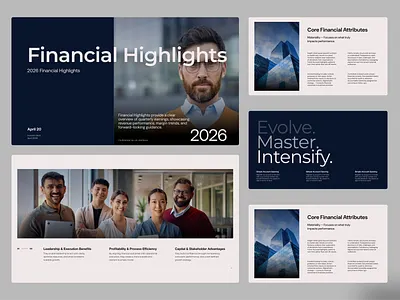 Financial Highlights Presentation branding colours creative design figma graphic design logo pitch deck pitchdeck presentation ui