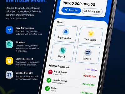 Movin by Mandiri Taspen - Redesign branding clean exploration fintech livin mandiri minimalist mobile mobile app modern design ui ui design ux ux design