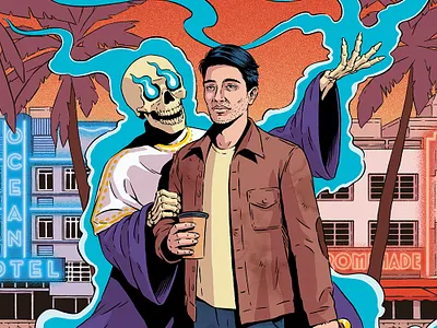 Magic City Mayhem X Andreu Zaragoza book cover characters comic art contemporary fantasy fiction publishing urban
