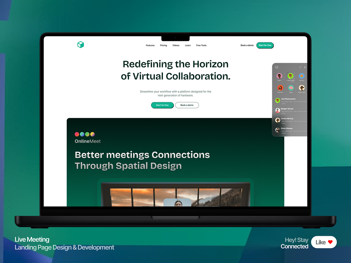 OnlineMeet: Design for Next-Gen Virtual Collaboration | Framer🚀