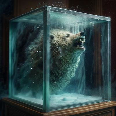 Bear in a Box illustration