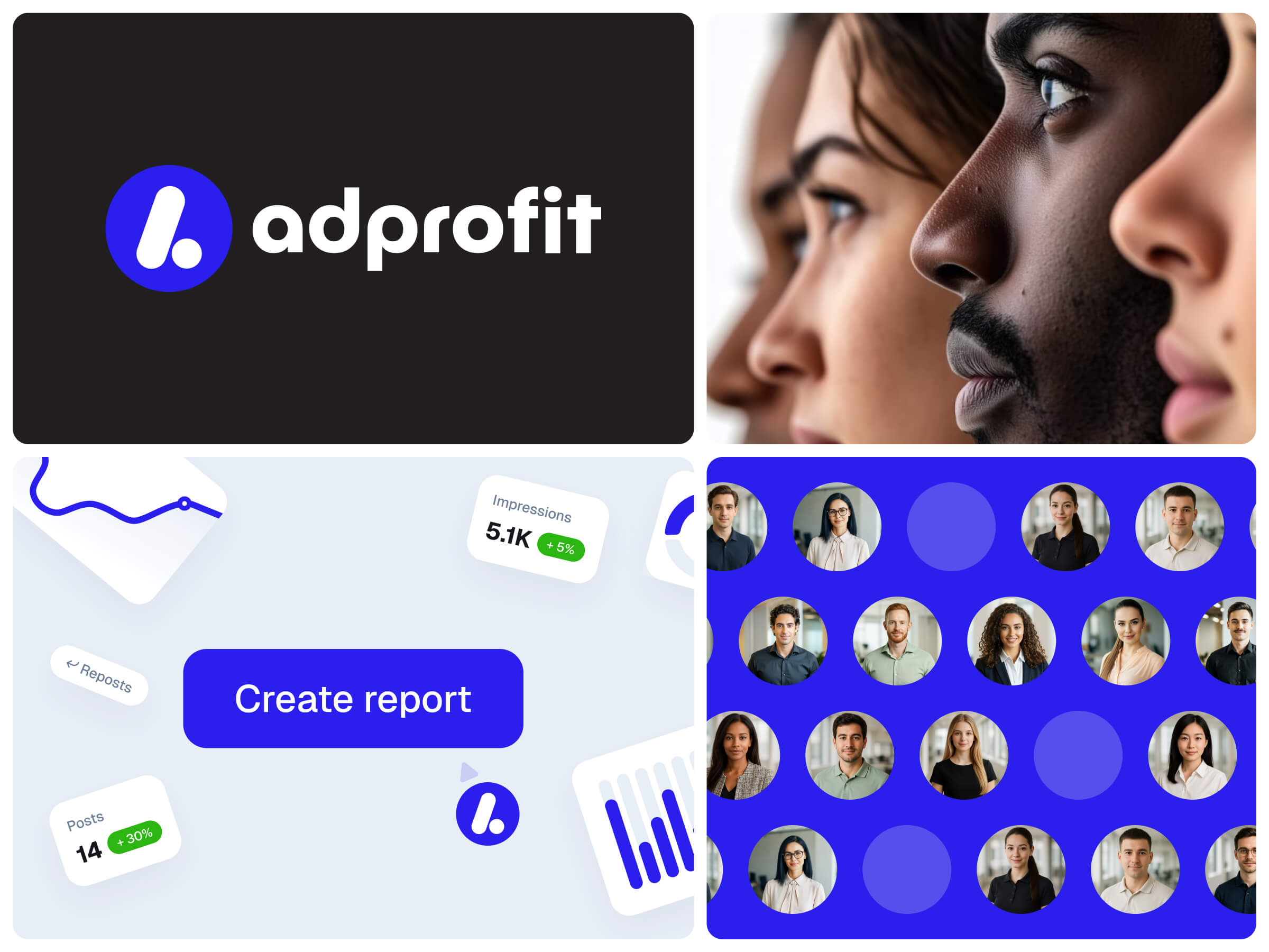 Logo & Brand Identity for Marketing Agency agency analytics blue brand identity branding clean design graphic design identity design logo logo design logomark marketing modern logo saas social media ui visual identity