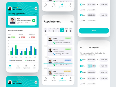 Health care for doctor app app design appointment consultation consultation app doctor doctor app doctorapp health app health care health tracker healthcare mobile mobile app pasient statistic ui ux video call