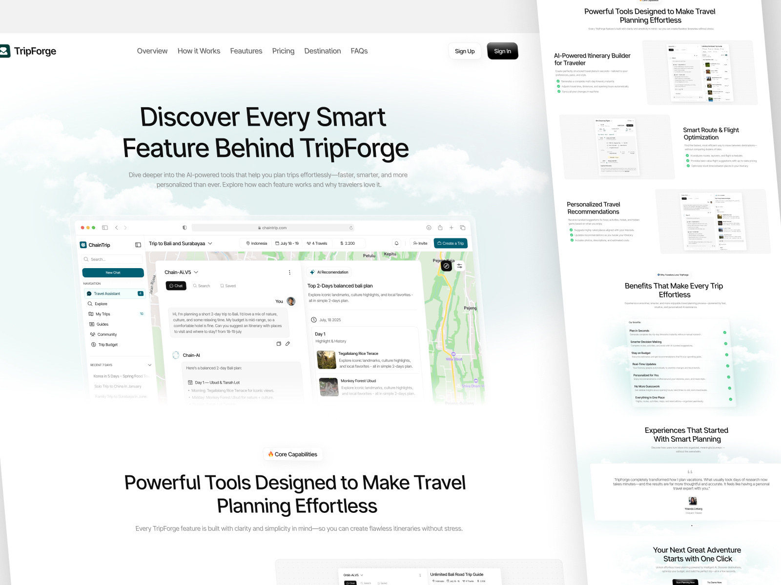 Example of Ai For Trip Planner Website Design