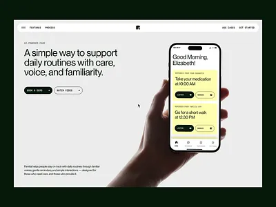 Familia App (UI Animation & Web Design) 3d animation branding design graphic design grid illustration layout logo motion graphics typo typography ui ui elements uidesign ux web web design