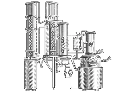 Distillery, vector engraving for branding branding distillery engraving etching illustration label pen and ink vector engraving vector engraving for branding woodcut