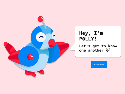 P0LLY - Chatbot Mascot bird branding character design chatbot colourful design digital art illustration mascot procreate ui