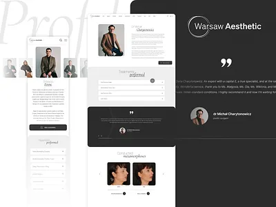 Warsaw Aesthetic Clinic — Specialist Profile UI aesthetic clean ui clinic doctor figma healthcare medical minimalism mobile responsive uiux web design