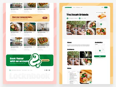 Friendly booking website design booking colorful flat friendly fun funky illustration landing page patterns vintage web website