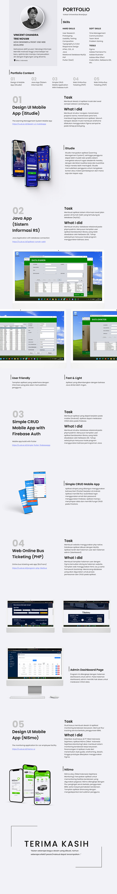 Portfolio Desingn - Vincent branding design portfolio ui ux