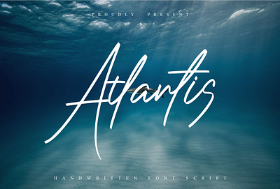 Atlantis | Handwritten font script branding design elegant font handwritten illustration logo script