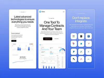 Clora – Startup Contract Management SaaS App Design 3d animation app branding design figma graphic design illustration logo motion graphics typography ui ux vector