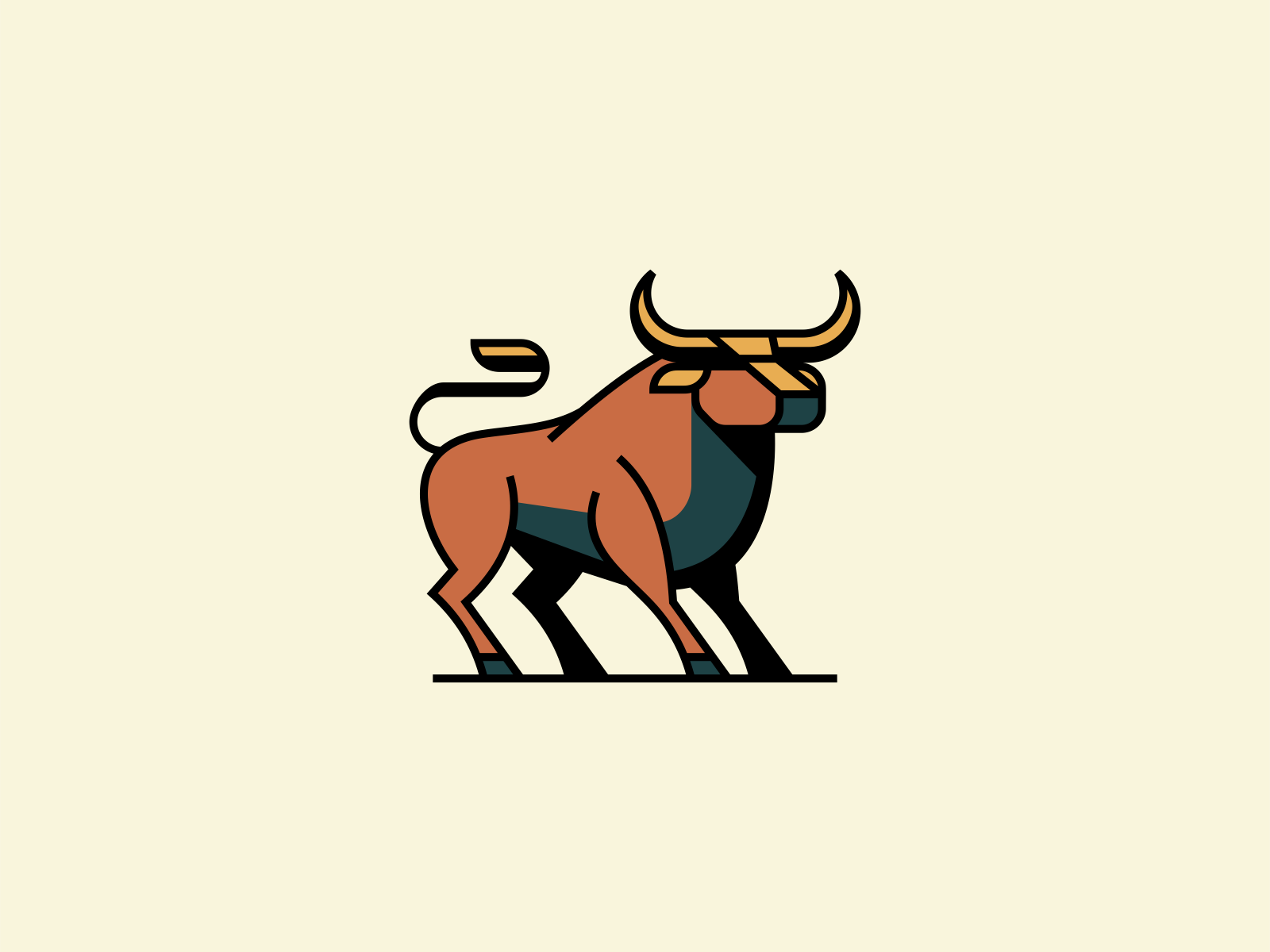 Abstract Geometric Bull Logo