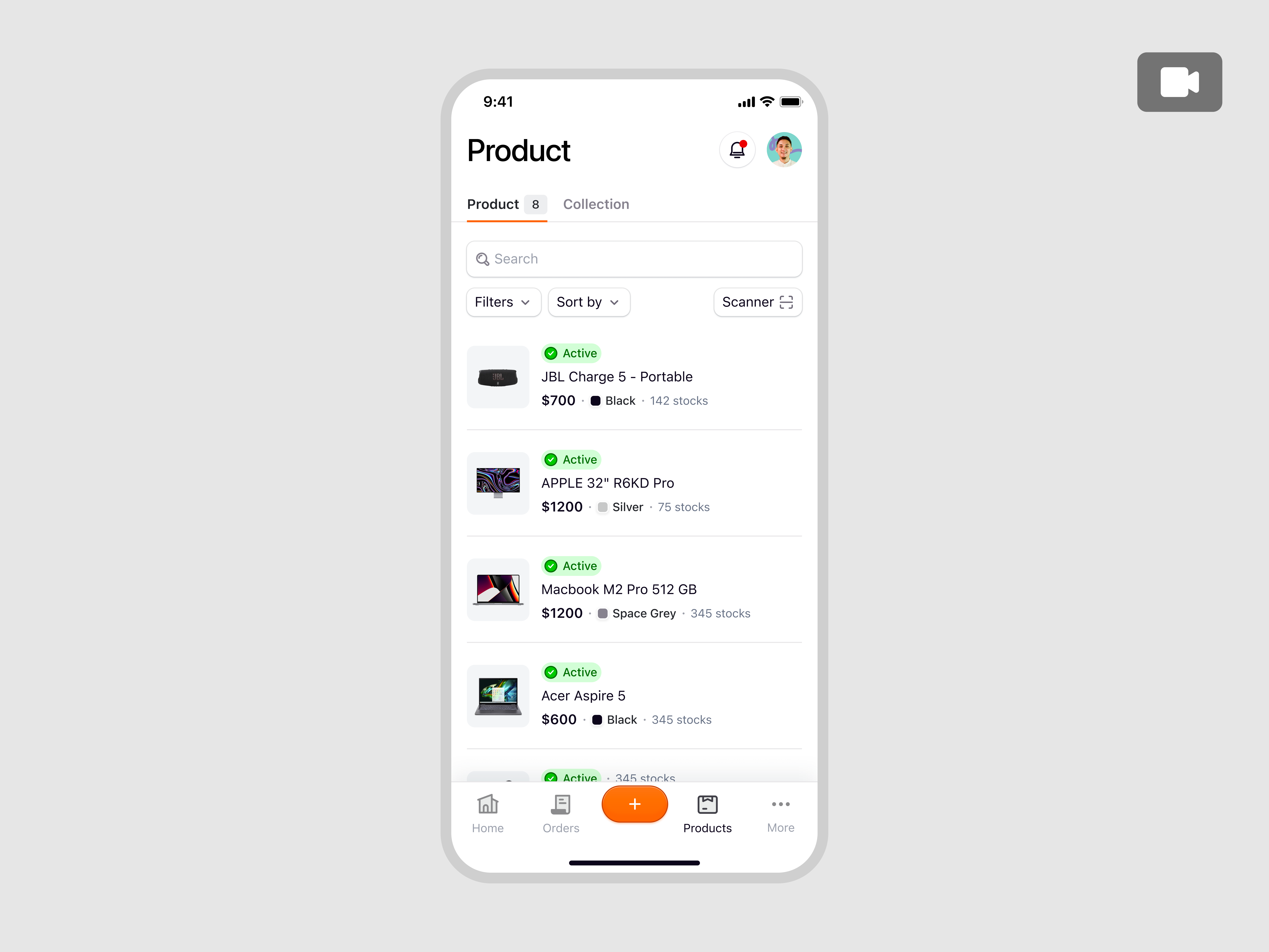 Ecomiq — Creating Collection & Managing Stock in Mobile App b2b crm customer management dashboard ecommerce marketplace mobile app mobile design online store order management product design saas saas design ui ux