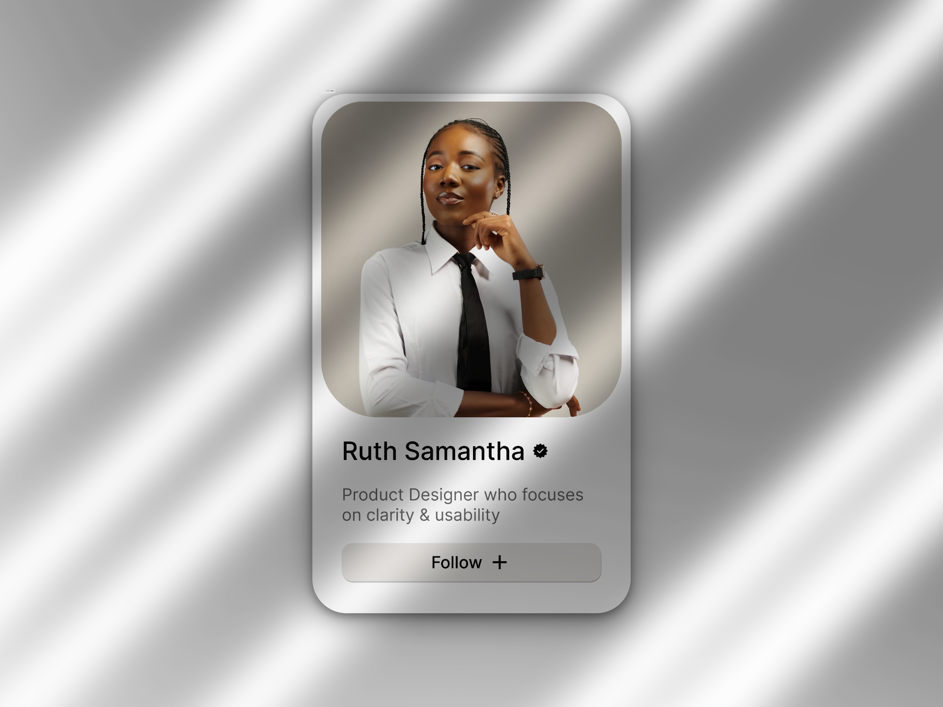 A simple profile card graphic design landing page ui