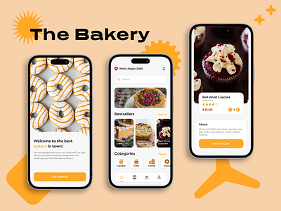 Bakery App adobexd app bakery cake design figma interface online ordering ui ux