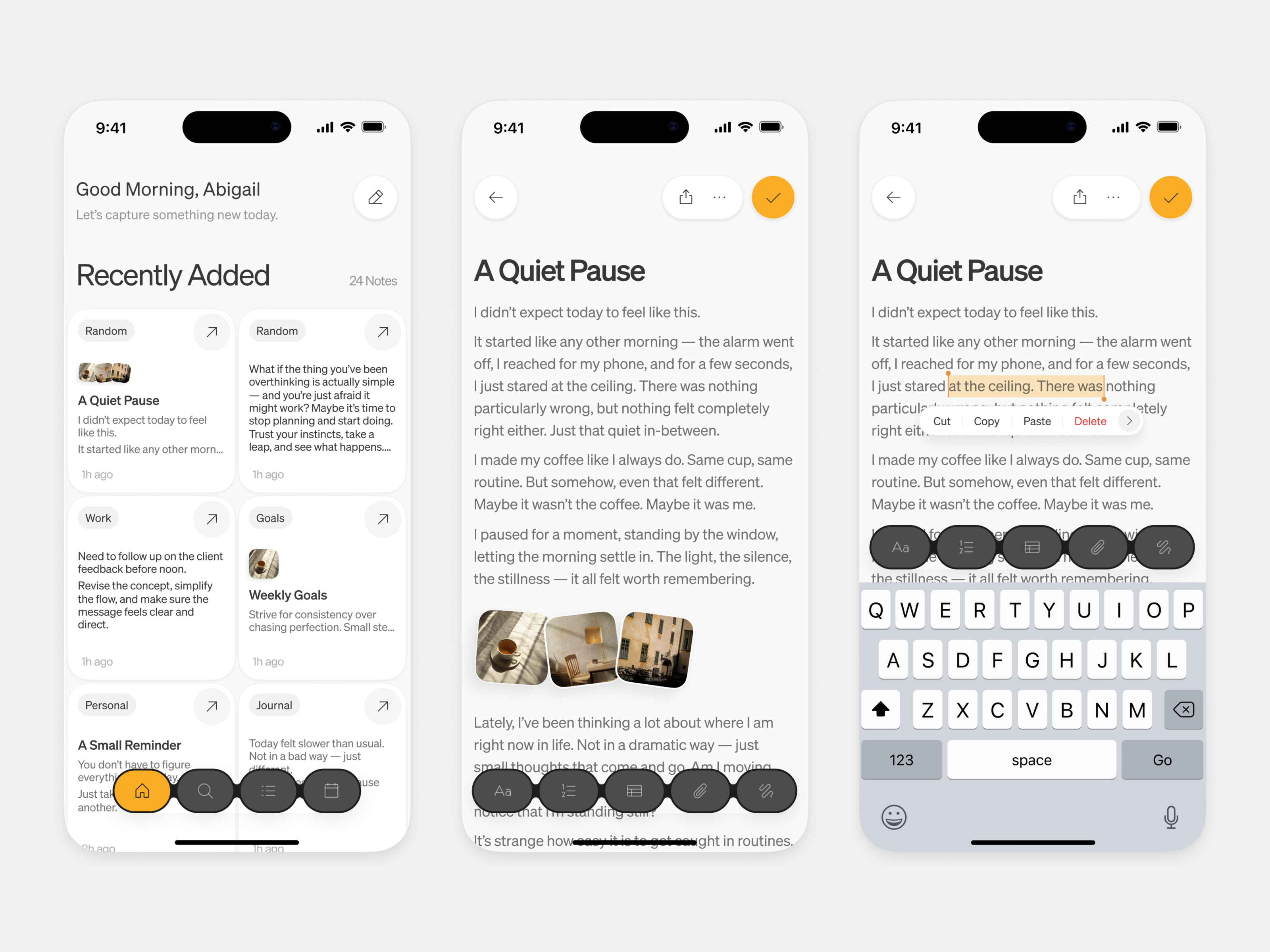 Example of Note Monile App