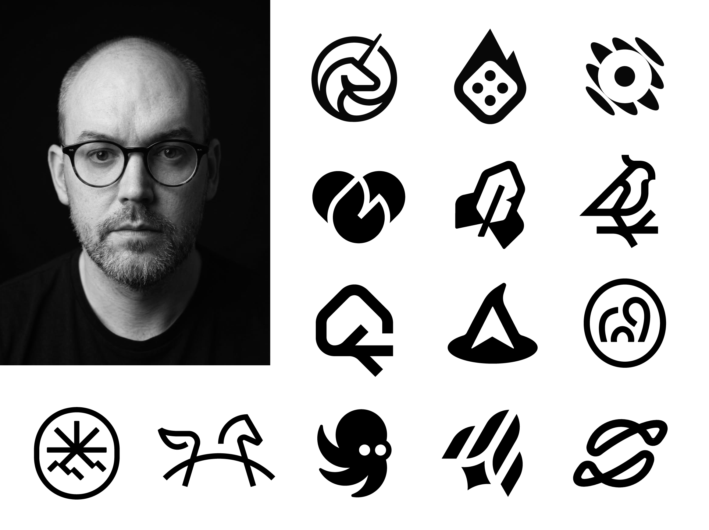 Collection branding geometric identity logo collection mark modern negative space symbol