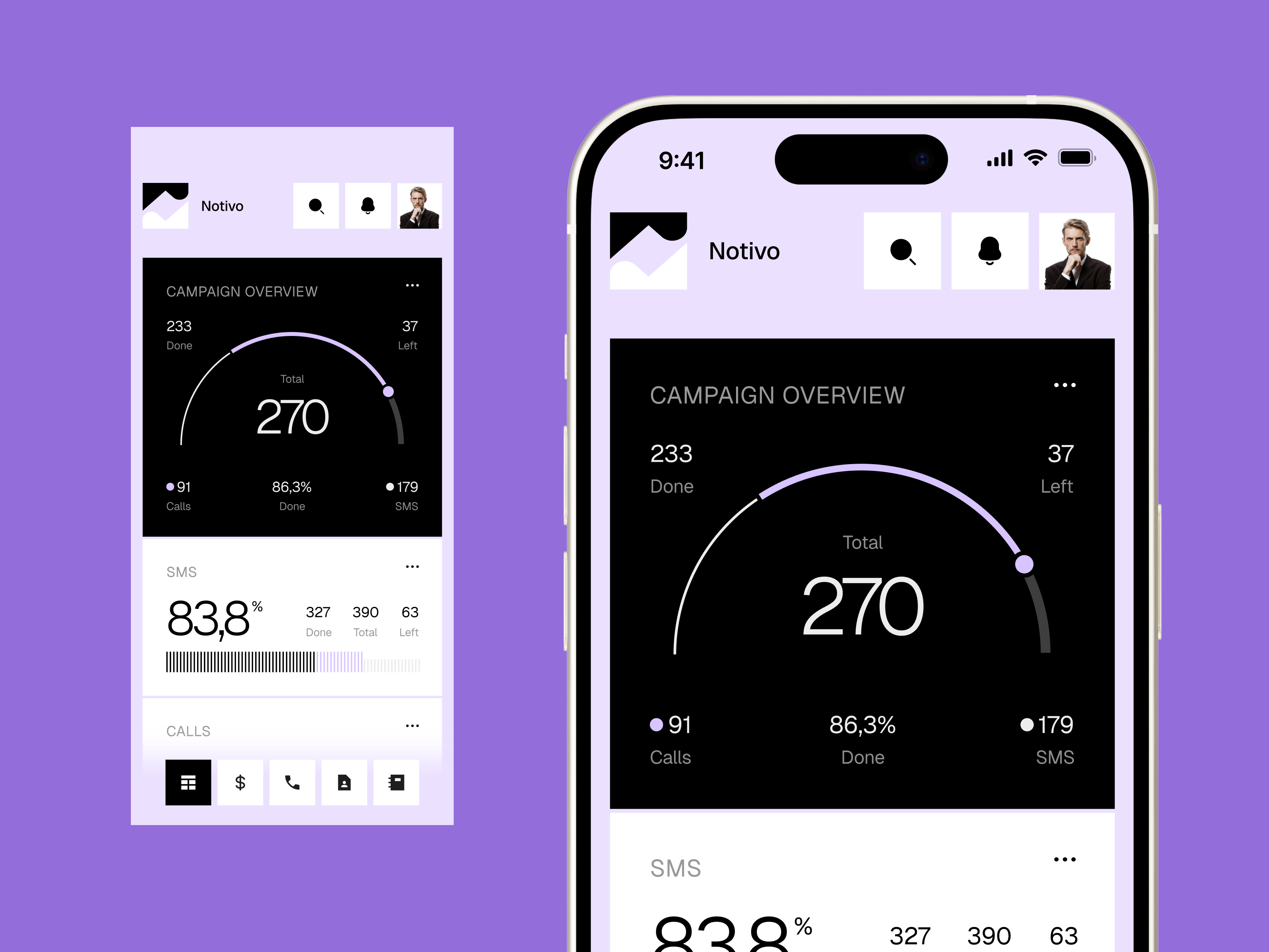 Marketing Analytics Mobile Dashboard UI