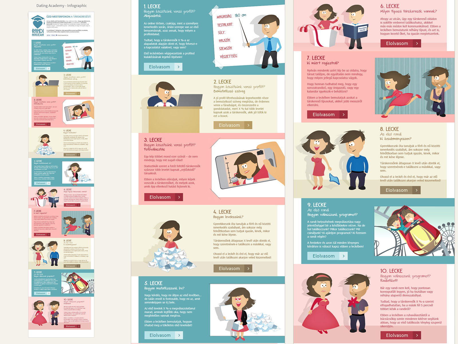 Illustrations for a dating service