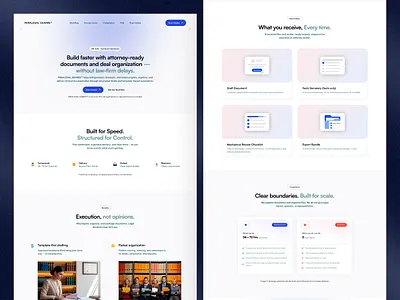 Paralegal Sharks Legal Landing Page Design document workflow dribbble intake form landing page design legal website legaltech portfolio service website ui design web design