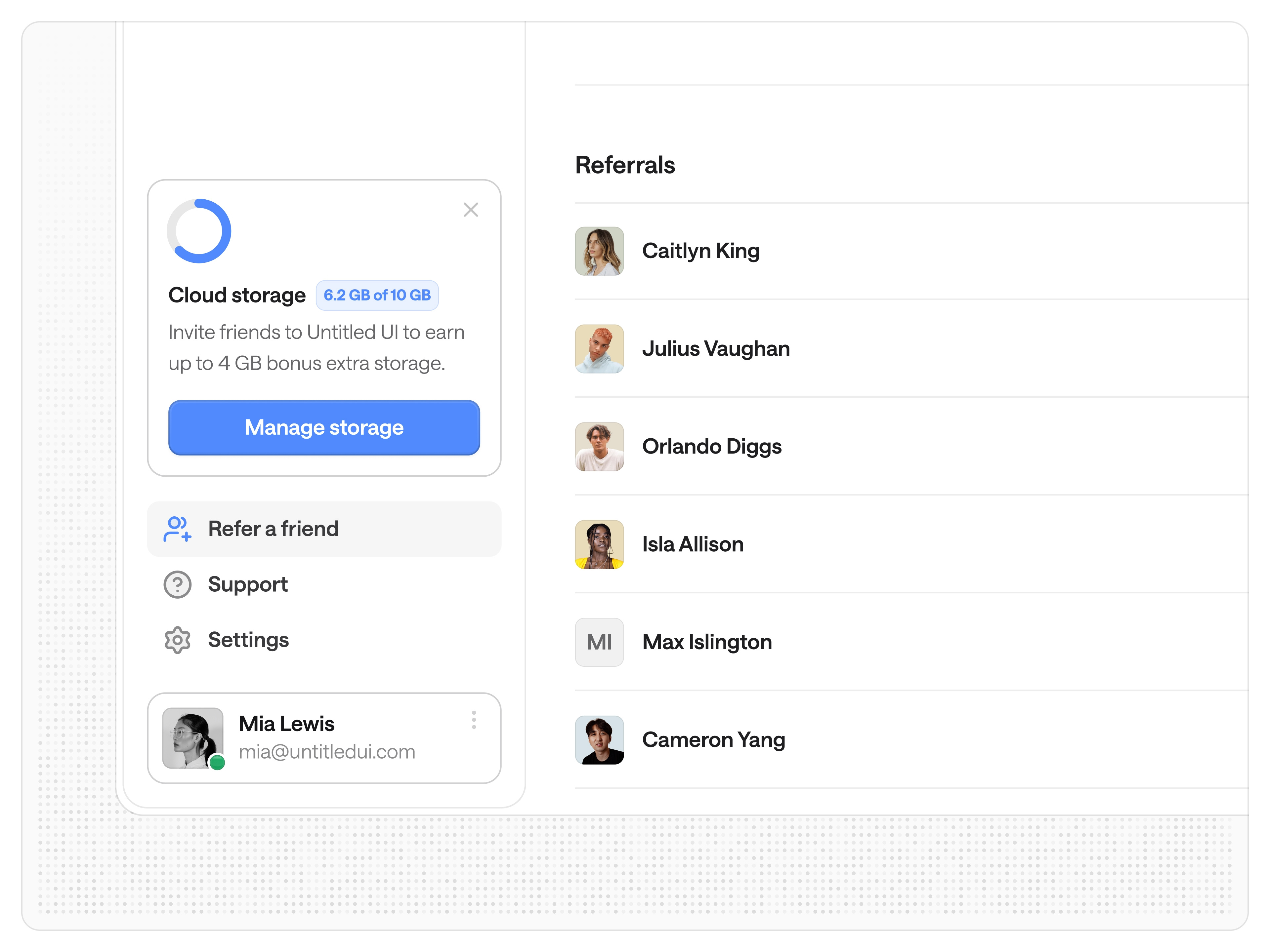 Manage storage — Untitled UI