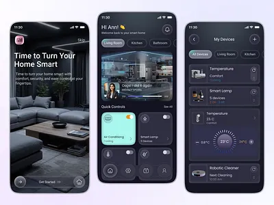 Smart Home Mobile App UI add design device control home home automation ios mobile mobile app mobile app template mobile design remote control smart home smart house smart lamp smarthome ui ui design ui design template ux web
