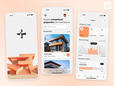 Explore exceptional properties app buildings business graphic design land properties property real realestate shop ui ux